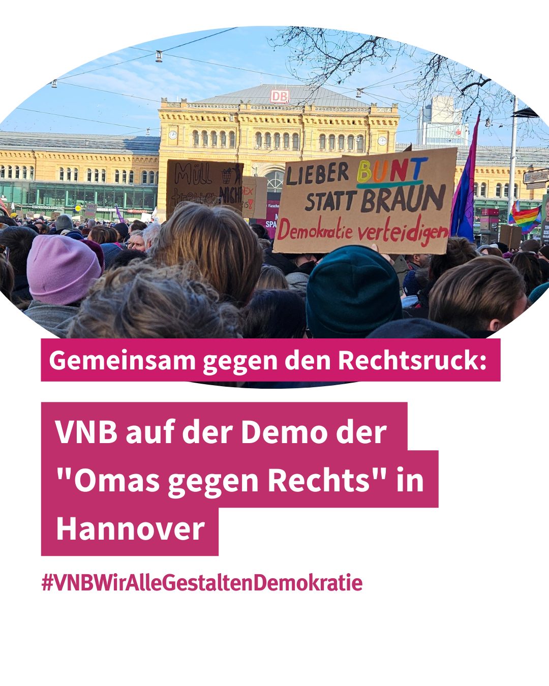 Gemeinsam gegen den Rechtsruck: VNB auf der Demo der “Omas gegen Rechts” in Hannover