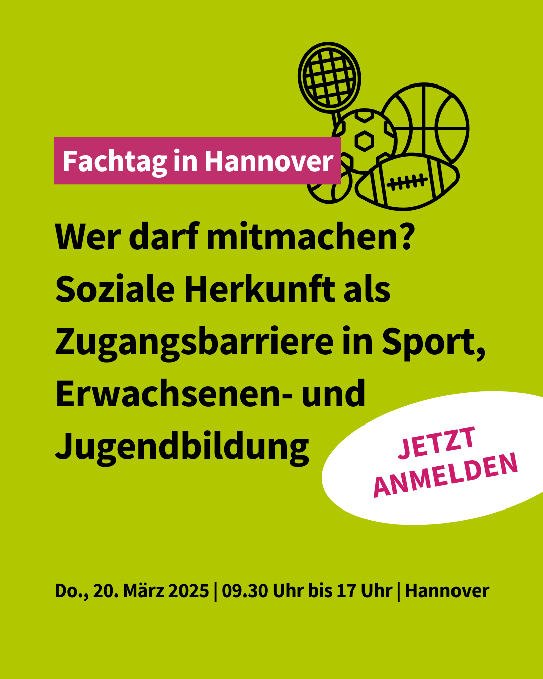 Wer darf mitmachen? Soziale Herkunft als Zugangsbarriere in Sport, Erwachsenen- und Jugendbildung | Fachtag Hannover