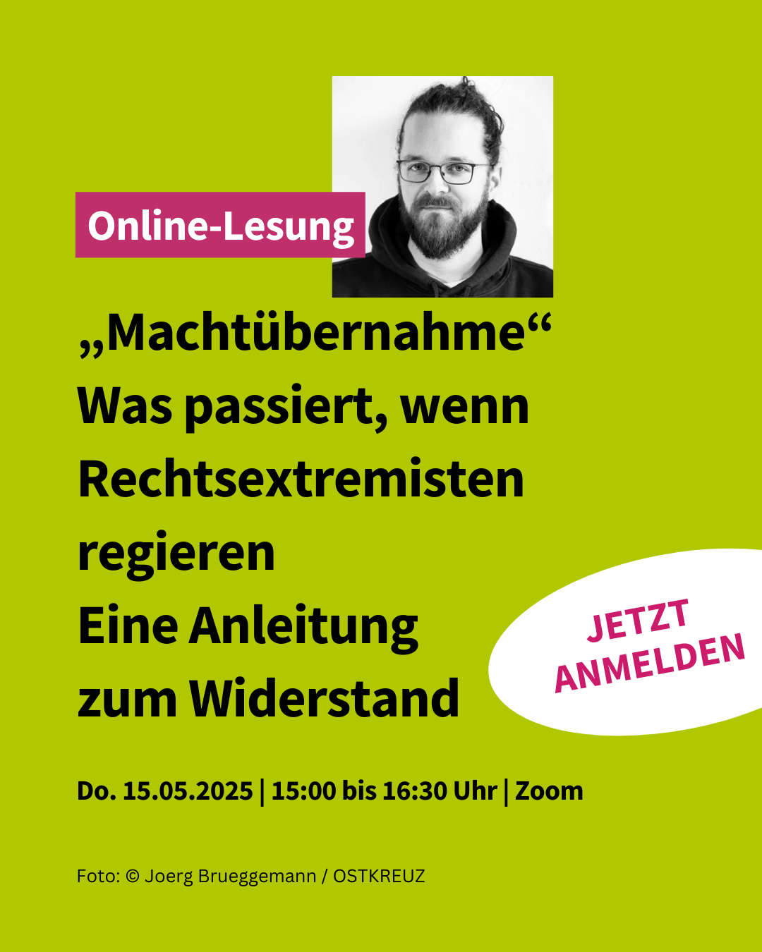 Online-Lesung mit Arne Semsrott: „Machtübernahme“ | Eine Anleitung zum Widerstand