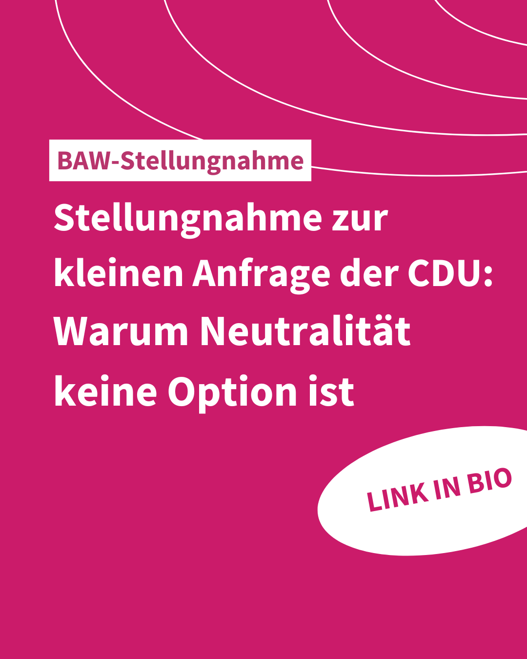 Stellungnahme zur kleinen Anfrage der CDU: Warum Neutralität keine Option ist